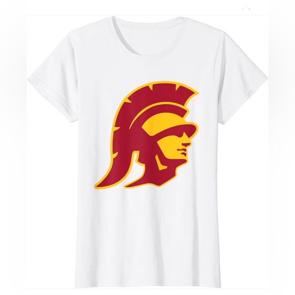 USC Trojans Women Icon Logo White T-Shirt Size M NWT - Picture 1 of 4